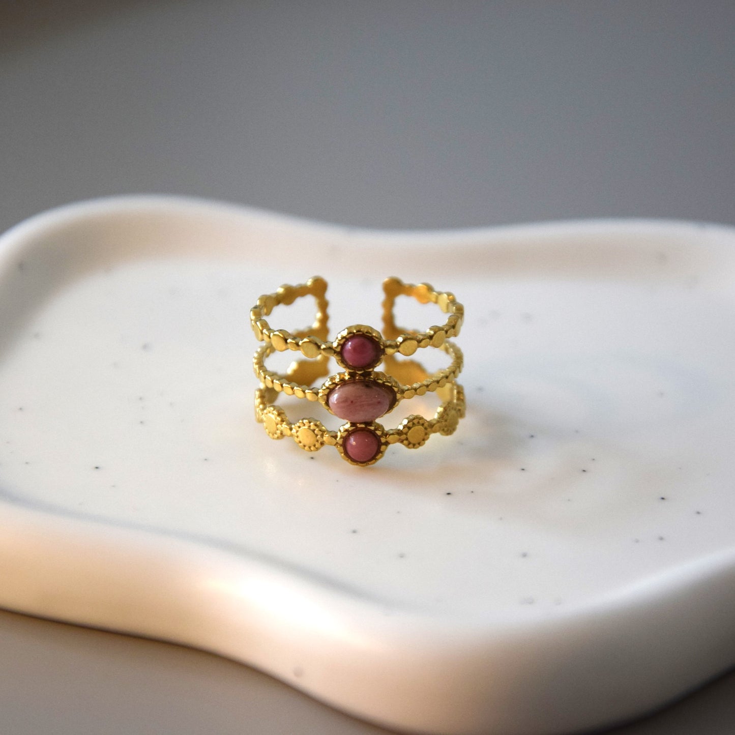 Bague trio rose