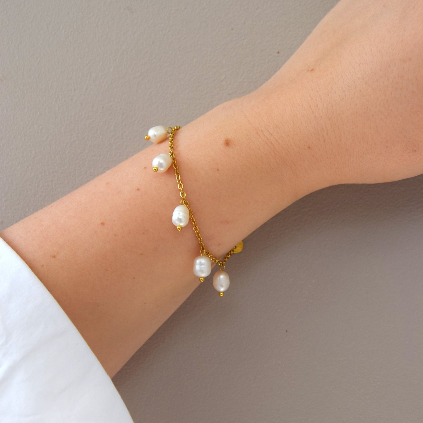 Bracelet perles blanches
