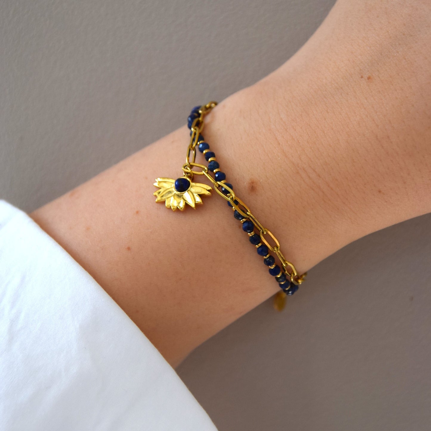 Bracelet double bleu marine