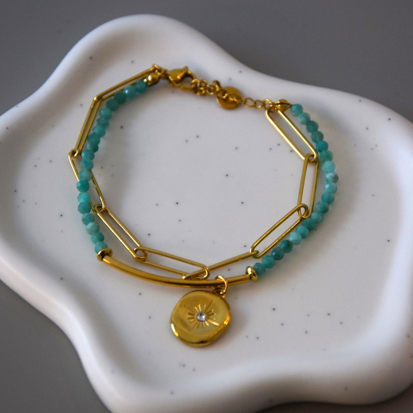 Bracelet double nuance de vert