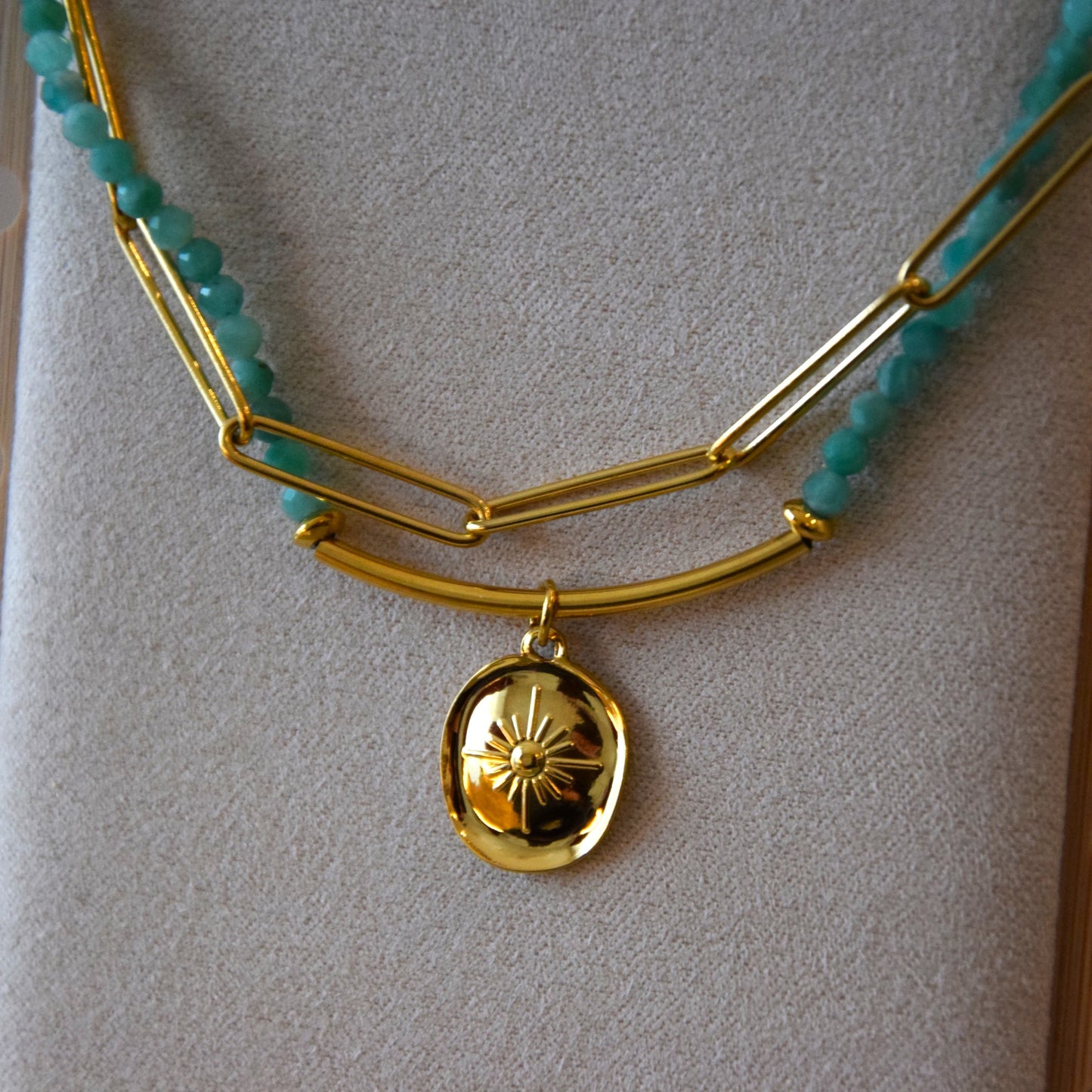 Bracelet double nuance de vert