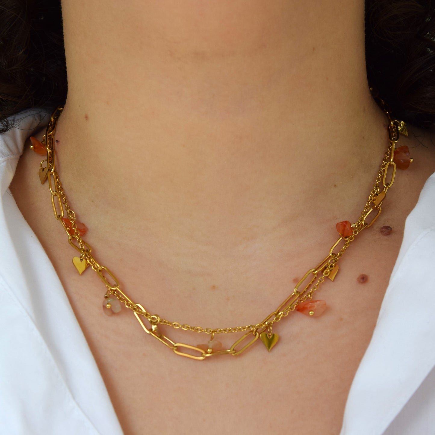 Collier pierres de couleur