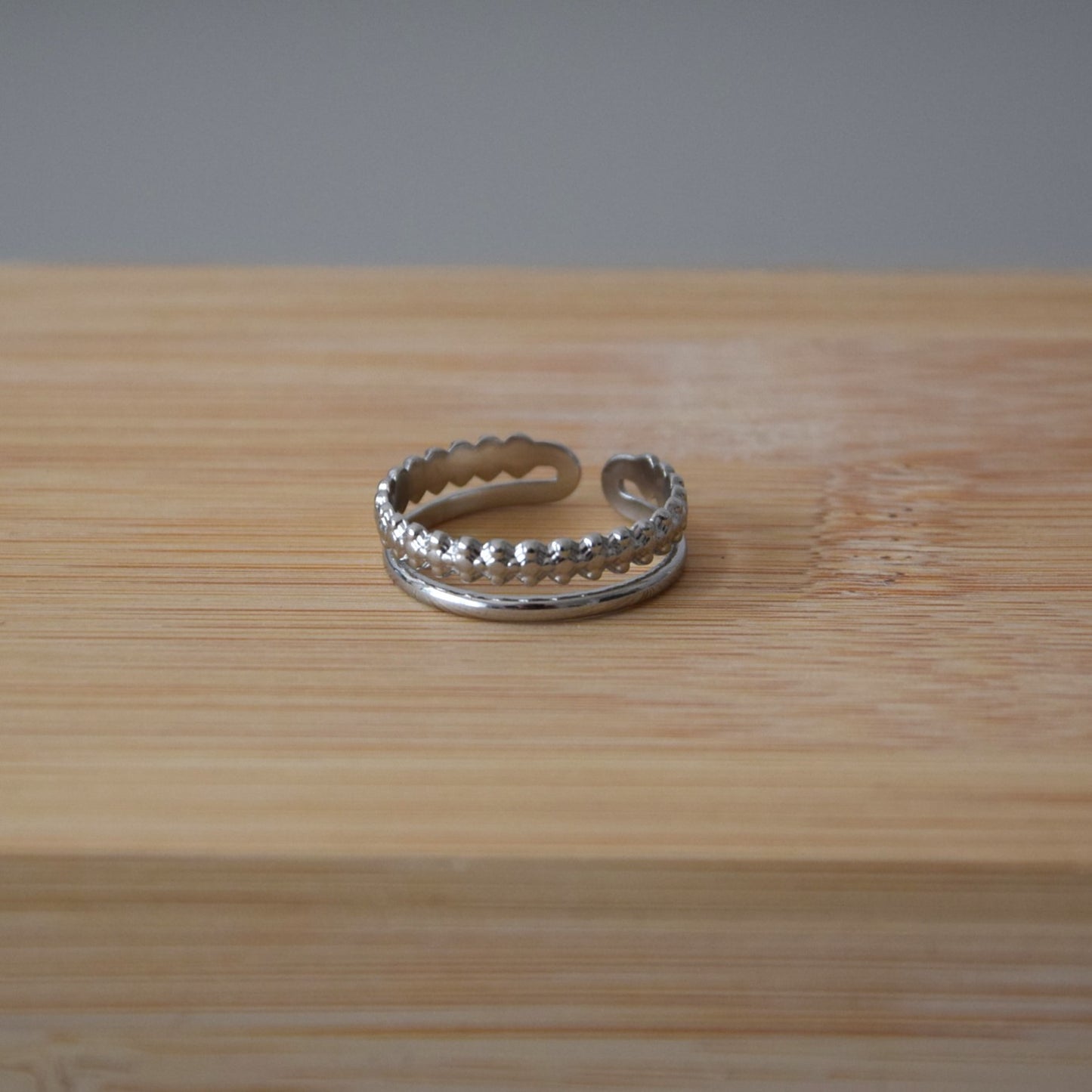 Bague 2 rangs fins