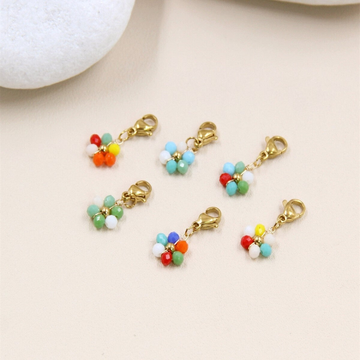 Charm fleurs multi couleurs