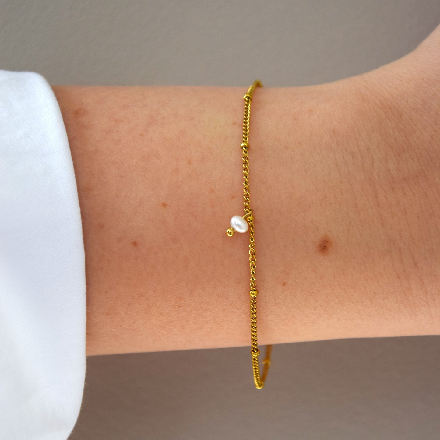 Bracelet perle blanche