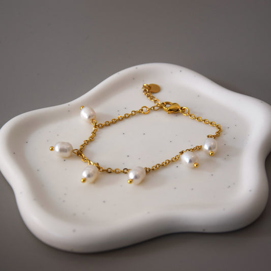 Bracelet perles blanches