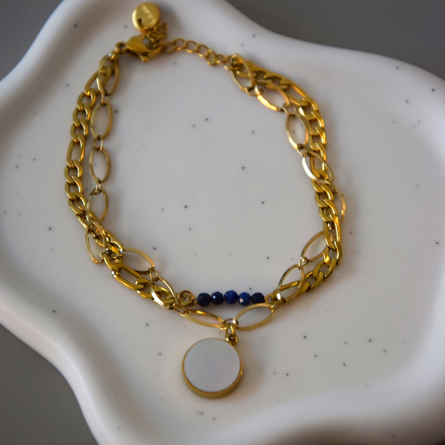 Bracelet double blanc et bleu