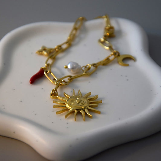 Bracelet pendentif soleil et piment