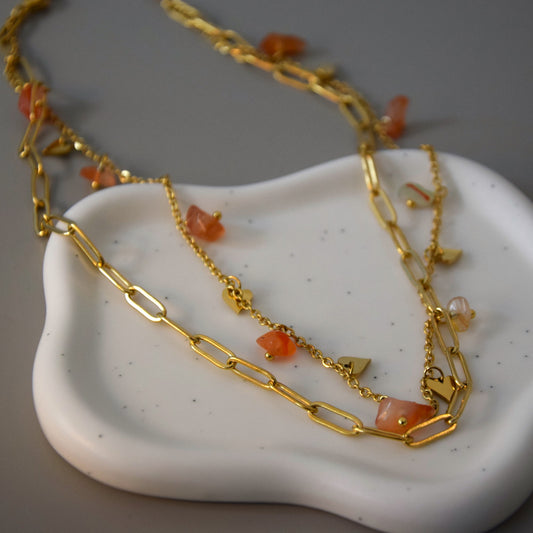 Collier pierres de couleur