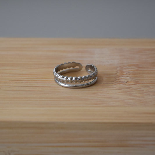 Bague 2 rangs fins