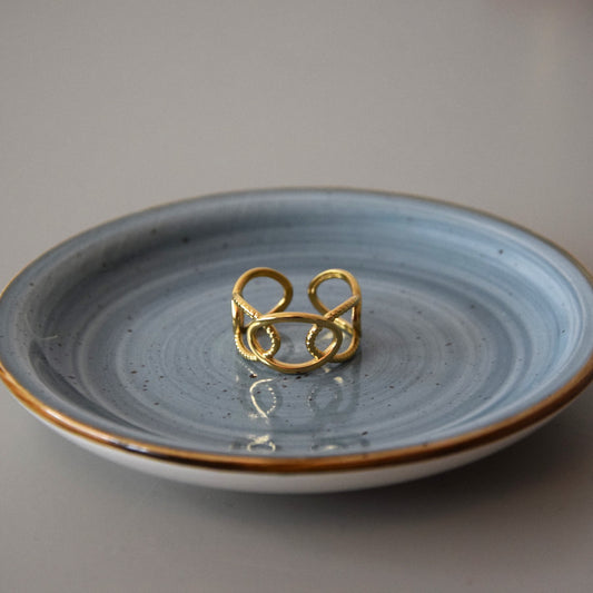 Bague tressée ovale