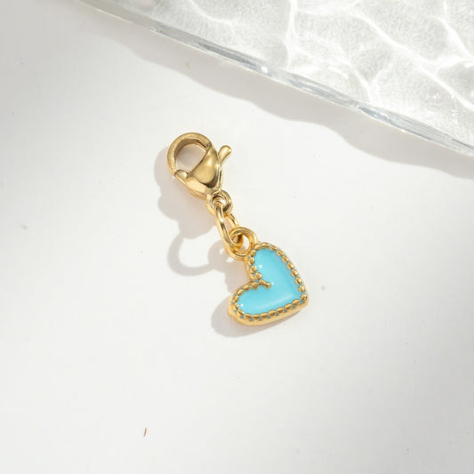 Charm cœur turquoise